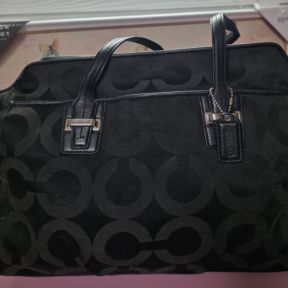 Coach Black Signature Tote Bag